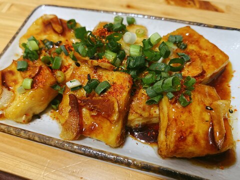 木綿豆腐の甘辛にんにく焼き